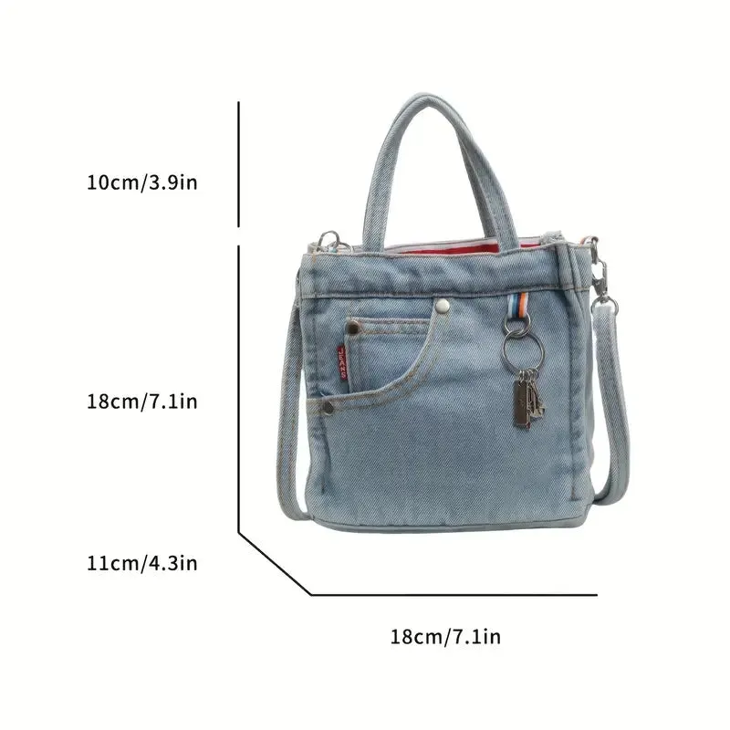Dahlia | Denim Tote Bag with Dual-Carrying Options