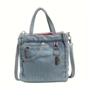 Dahlia | Denim Tote Bag with Dual-Carrying Options