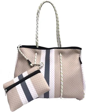 Dallas Hill Designs Large Tote Bag for Women | Neoprene Shoulder Purse | Travel, Beach, Gym Handbag | Extra Pouch