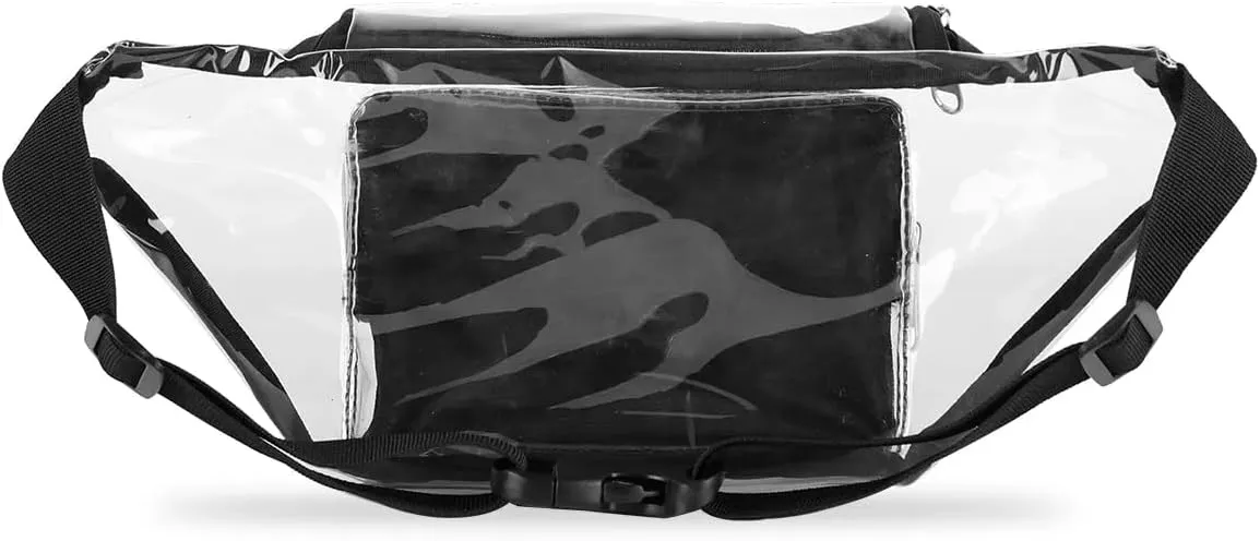Dark Blue Dragonfly Pattern Clear Fanny Pack Stadium Approved Clear Crossbody Belt Bag for Women Men Transparent Waist Bag with Adjustable Strap for Concerts Sports Events Travel