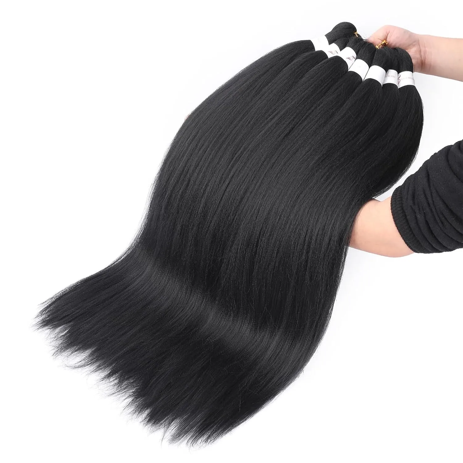 Dark Brown Braiding Hair Pre stretched 30 Inch 8 Packs Pre stretched Braiding Hair Pre Stretched Hair For Braiding Yaki Texture Synthetic Hair Extension Itch Free Hot Water Setting(30", 4#)