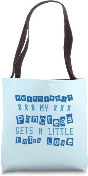 Diabetic Pancreas Diabetes Awareness Type 1 T1D Type 2 T2D Tote Bag