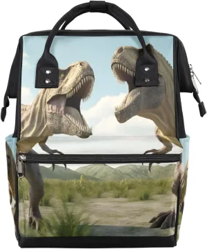 Diaper Backpack Bag for Mom Dad Men Women Unisex, Antiquity Tyrannosaurus Rex Dinosaur Back Packs Multifunction Casual Travel Backpacks Diaper Bag Daypack