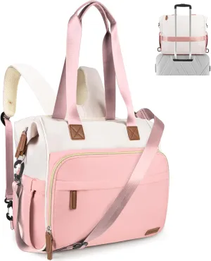Diaper Bag Backpack, Mommy Travel Diaper Bag Tote with Shoulder Strap, Hospital Bag, Weekender Baby Bag for Mom