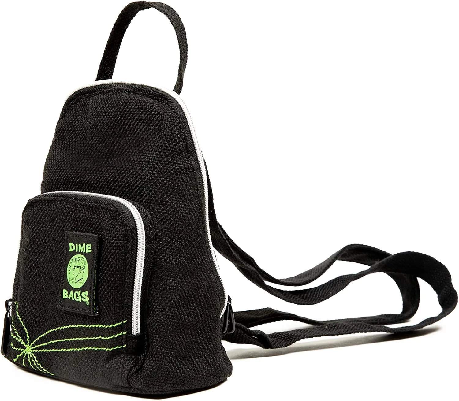 DIME BAGS - Club Backpack - Stylish Mini Backpack with (Hemp Material, Black)
