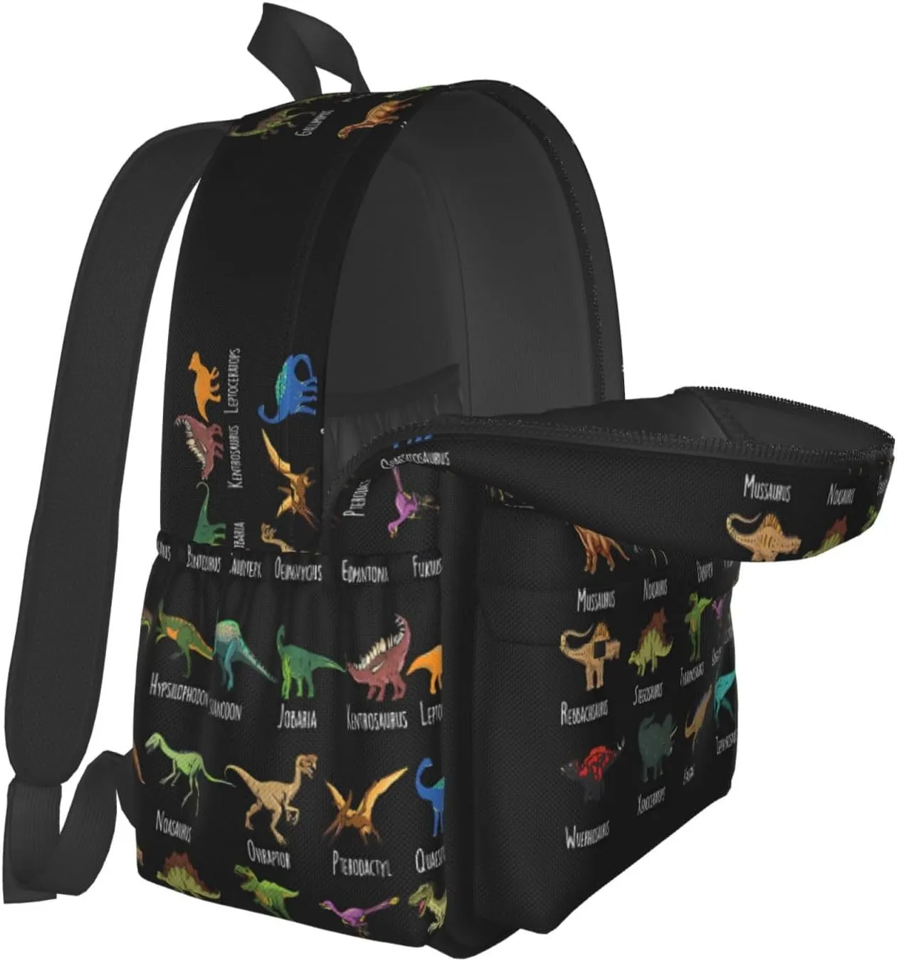 Dinosaur Alphabet With Dino Types Laptop Backpack Shoulder Bag Laptop Pack Travel Backpacks Commuter Back Pack Casual Daypack Bags With Side Pockets