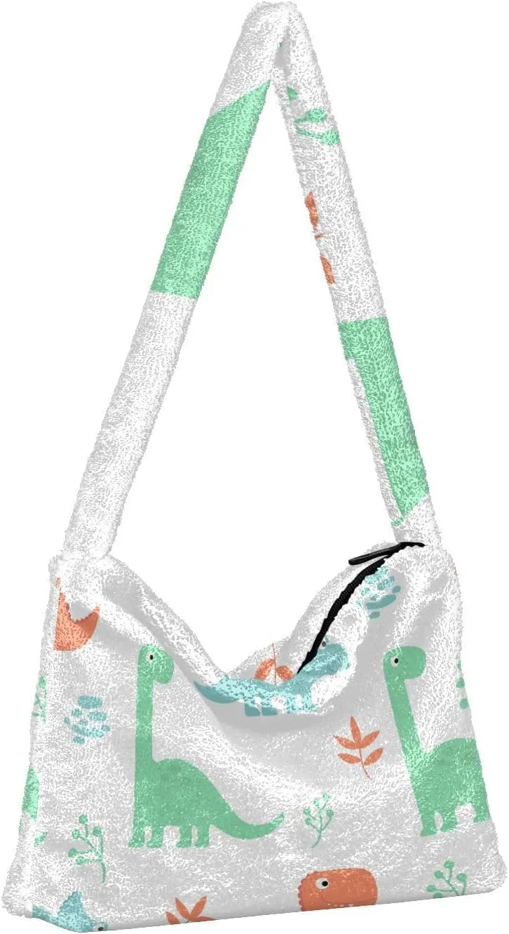 Dinosaur Shoulder Bag, Handbag with Zipper Closure, Hand Bag for Ladies