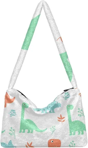 Dinosaur Shoulder Bag, Handbag with Zipper Closure, Hand Bag for Ladies