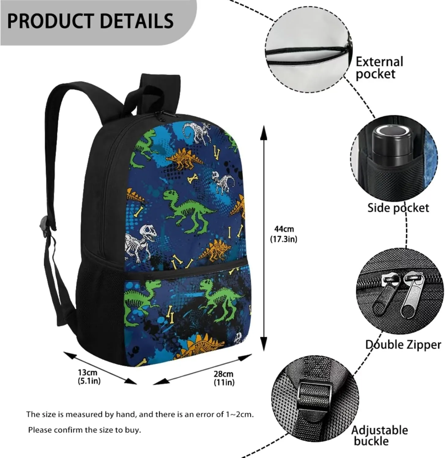 Dinosaurs Backpack for Boys with Lunch Bag Pencil Case 6-8 Kids Large School Bag Kindergarten Elementary Schoolbags Students Hiking Camping Book Bag Travel Backpacks Daycare Bags
