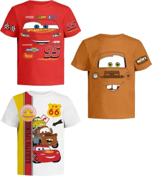Disney Cars Lightning McQueen Pixar Graphic T-Shirt (Sets) Tow Mater Doc Cruz Finn Outfit Tee Toddlers Birthday Kids Clothes