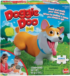 Doggie Doo Corgi Game - Unpredictable Action - Feed The Doggie and Collect His Doo to Win - Includes 24-Piece Puzzle by Goliath