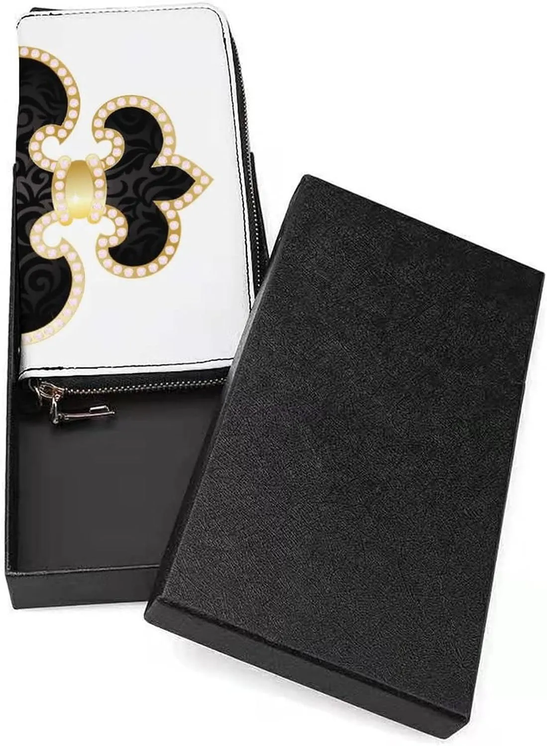 Donnapink Long Clutch Wallet, Long Handbag with Wristlet Strap, PU Leather Zip Purse