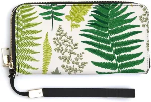 Donnapink Long Clutch Wallet, Long Handbag with Wristlet Strap, PU Leather Zip Purse