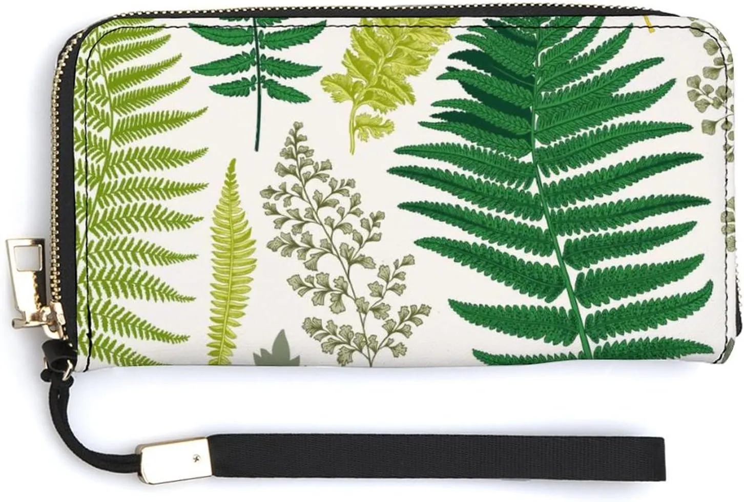 Donnapink Long Clutch Wallet, Long Handbag with Wristlet Strap, PU Leather Zip Purse