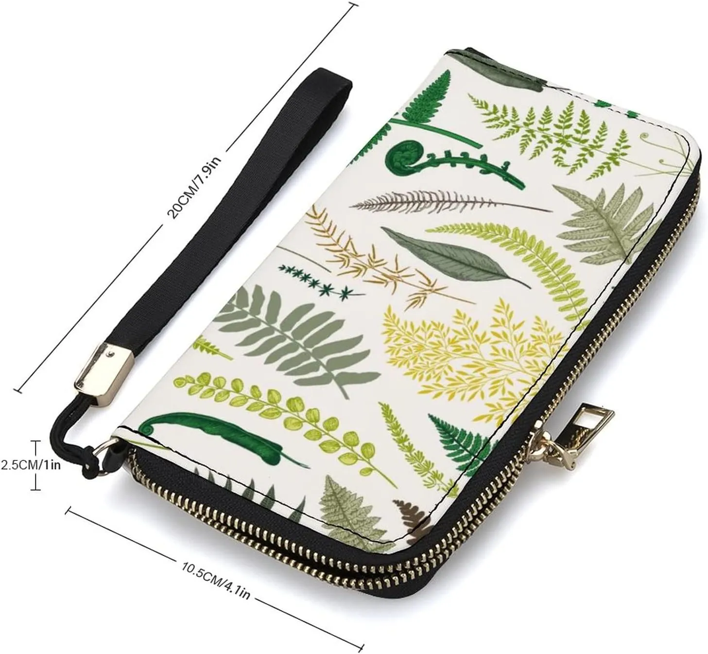 Donnapink Long Clutch Wallet, Long Handbag with Wristlet Strap, PU Leather Zip Purse