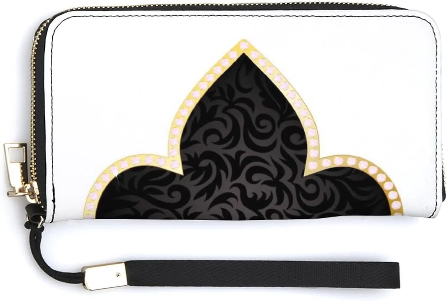 Donnapink Long Clutch Wallet, Long Handbag with Wristlet Strap, PU Leather Zip Purse
