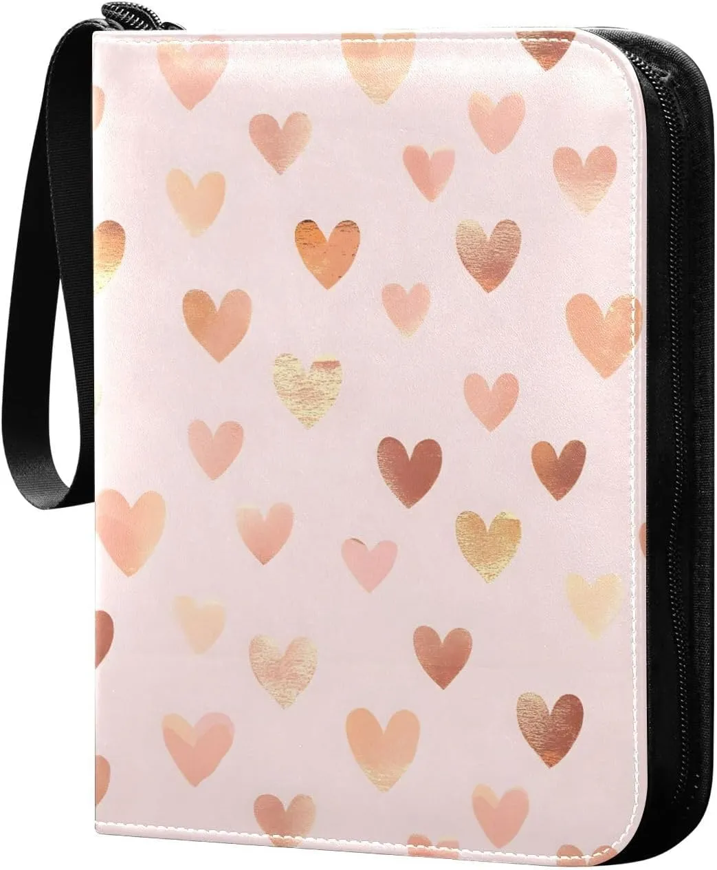 Doodle Colorful Heart Pattern Card Holder, Card Holder Album with 400 Card Slots in 50 Pages for Display, Storage, Portability