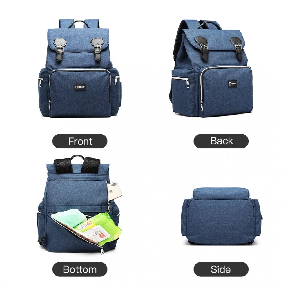 E1976 - Kono Travel Baby Changing Backpack With Usb Charging Interface - Black