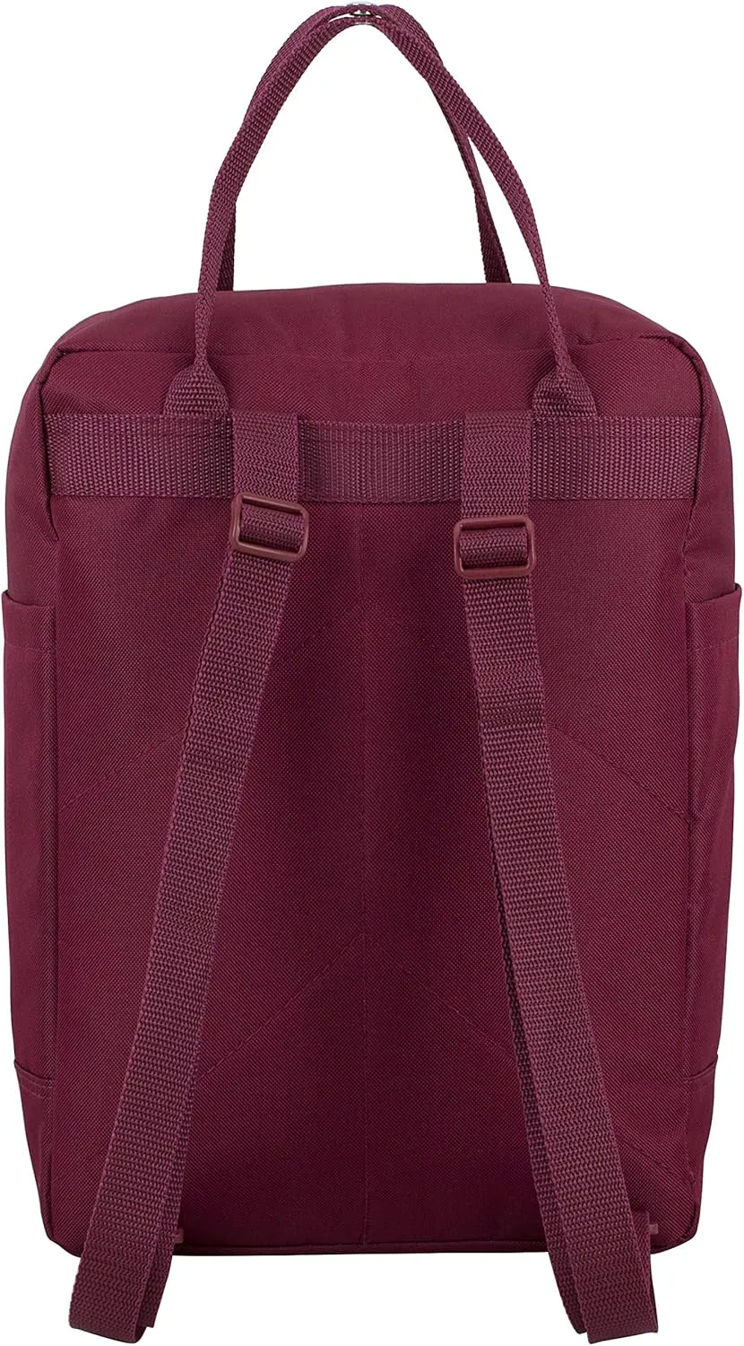 Eastsport Double Handle Convertible Mid Size Tote Travel Purse Handbag Casual Daypack Water Resistant Backpack Bag, Burgundy