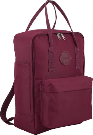 Eastsport Double Handle Convertible Mid Size Tote Travel Purse Handbag Casual Daypack Water Resistant Backpack Bag, Burgundy