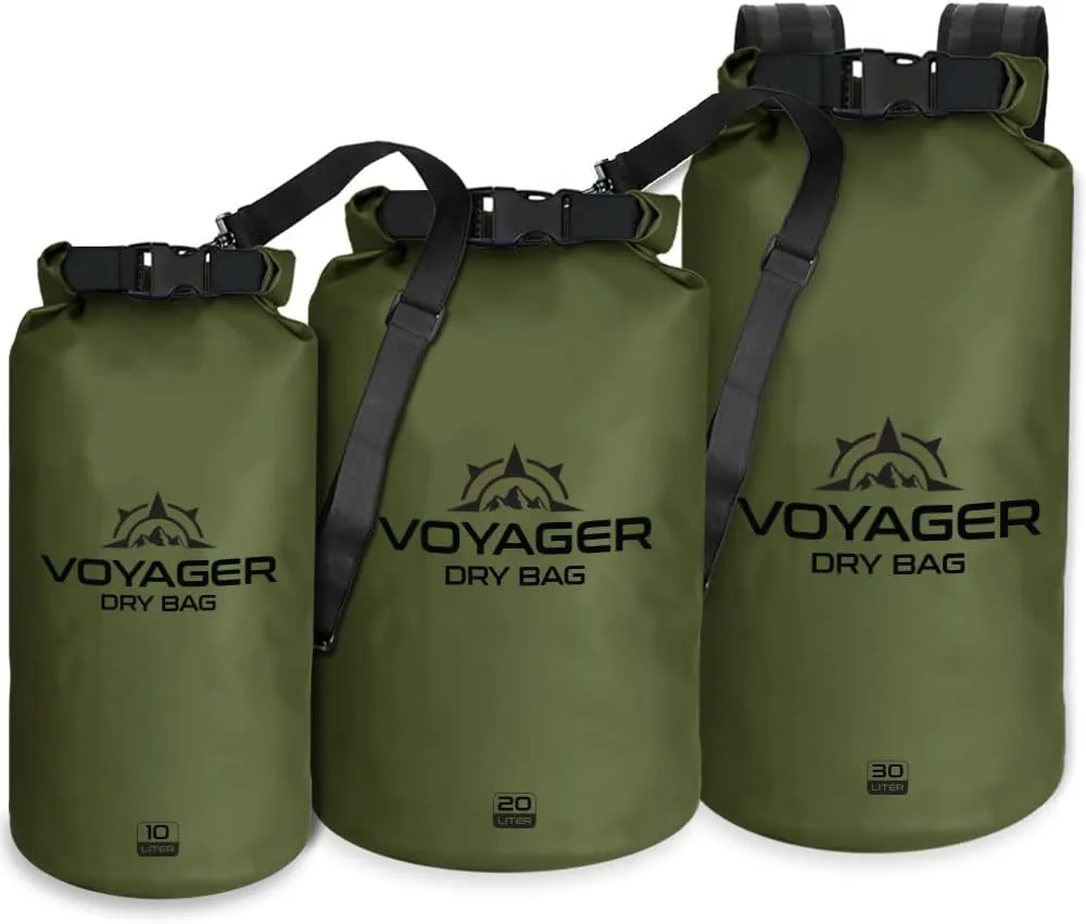 EcoGear FX Heavy Duty Waterproof Dry Bag Voyager Series – Durable Roll Top Compression Bag –Kayaking, Rafting, Boating, Hiking, Fishing and Camping