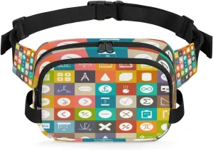 Education Mat Fanny Pack for Men Women Waterproof Belt Bag Cross Body Sling Bag with Adjustable Strap Fashion Waist Bag for Travel Running Hiking Workout Shoulder Bag