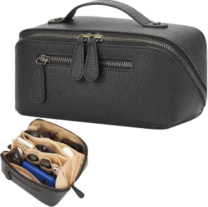 Electronic Organizer Travel Case, Portable Waterproof PU Leather Tech Pouch, Accessories Storage Bag, Compact Travel Cord Organizer for Cable, Charger, Phone, Earbuds (2L Black)