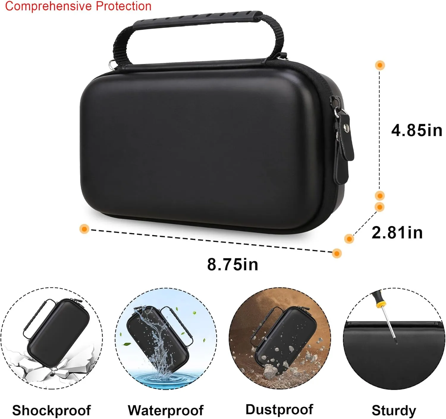 Elonbo 4K Digital Camera Carrying Case for Femivo/VETEK/IWEUKJLO/VJIANGER/WIKICO/Saneen/OIEXI 4K 48MP Vlogging Camera, Travel Compact Camera Storage Cover Bag Organizer Holder, Black