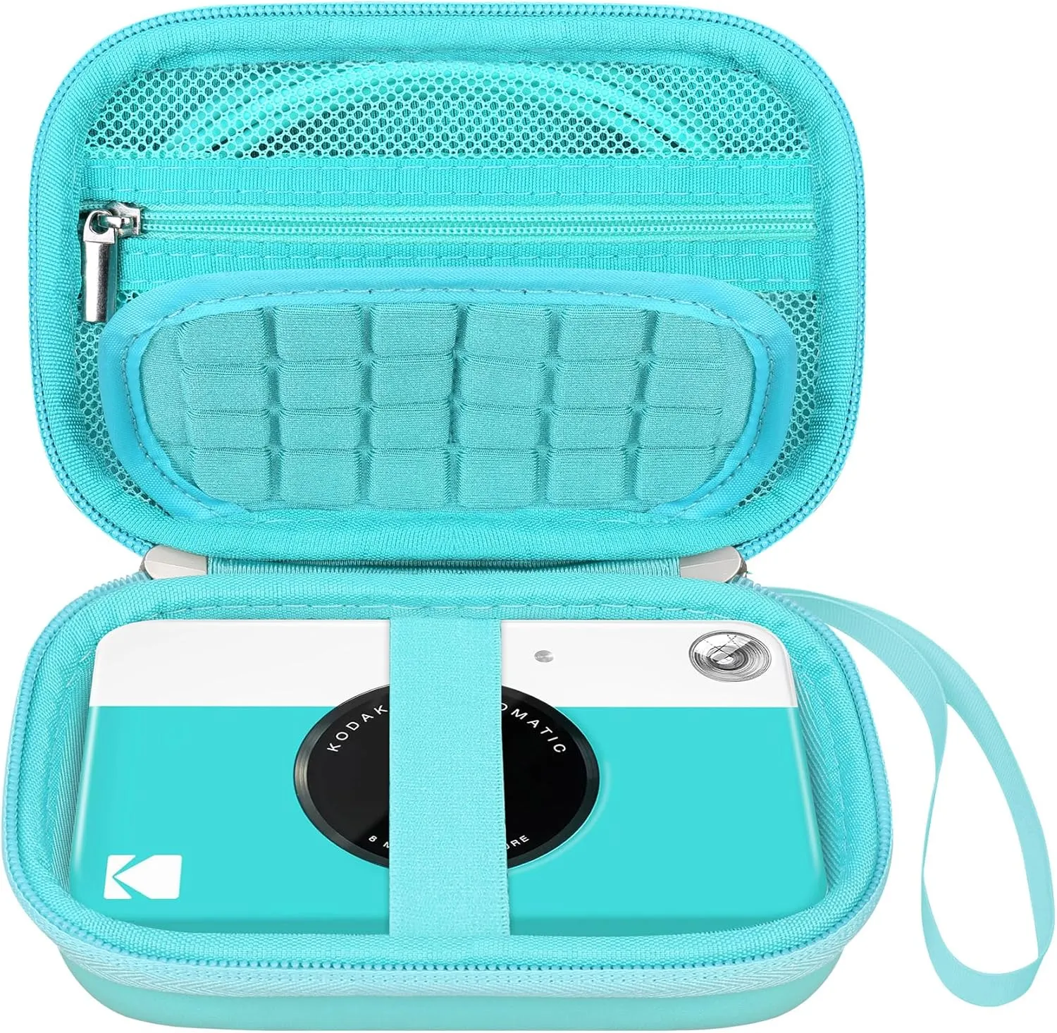 Elonbo Carrying Case for KODAK Printomatic Full-Color Instant Print Digital Camera, Portable Bluetooth Photo Printer Storage Holder Bag, ​Mesh Bag Fits Photo Paper SD Card USB Cable, Green  Green