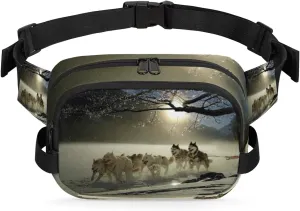 Energetic Dogs Fanny Pack for Men Women Waterproof Belt Bag Cross Body Sling Bag with Adjustable Strap Fashion Waist Bag for Travel Running Hiking Workout Shoulder Bag