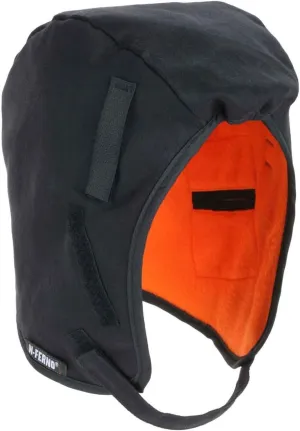 Ergodyne - 16860 Winter Hard Hat Liner, Flame Resistant Outer Shell, Thermal Fleece Lining, Chin Length, N-Ferno 6860 Black