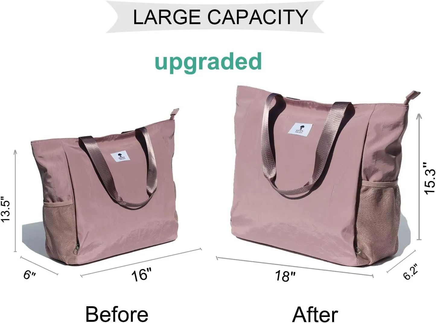 ESVAN Yoga Mat Bag Yoga Tote Carrier Shoulder Bag Carryall Tote for Office,Yoga,Pilates,Travel,Beach and Gym