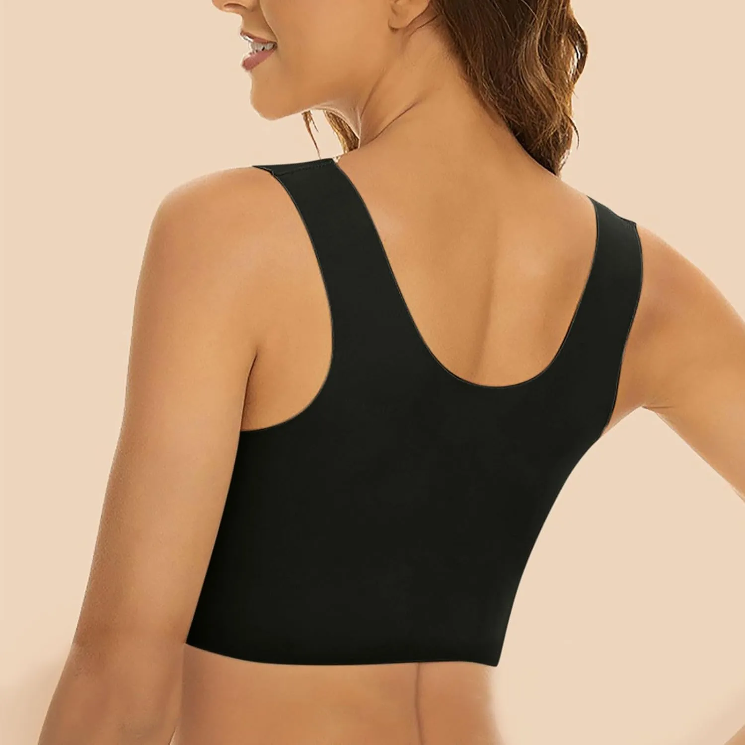 Everyday Bras for Women Lace Beauty Back Smoothing Bra Comfort-Strap Wireless Bra Underwear Plus Size Bra 3PC