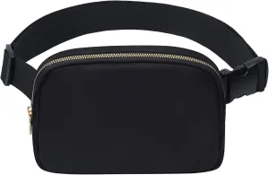 Everywhere Belt Bag for Women Men Lightweight Small Fanny Packs Crossbody Bags Mini Waist Pack with Adjustable Strap for Travel, Workout, Run, Outdoor Cycling, Shopping (Black)