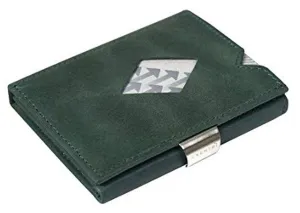 Exentri Trifold Leather Wallet with Locking Device: Stylish Sophisticated Compact - Nubuck Brown