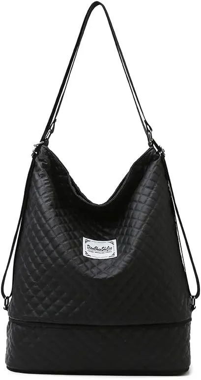 Expandable Travel Tote Bag for Women,Convertible Multi-Function Fitness Backpack,Waterproof Gym Shoulder Bag,Solid Color Crossbody Handbag