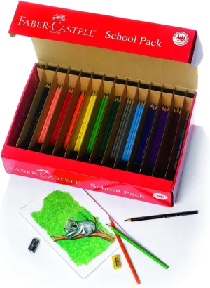 Faber-Castell Triangular Colored EcoPencil School Pack - 240 Pencils (20 sets of 12 colors) and 12 pencil sharpeners