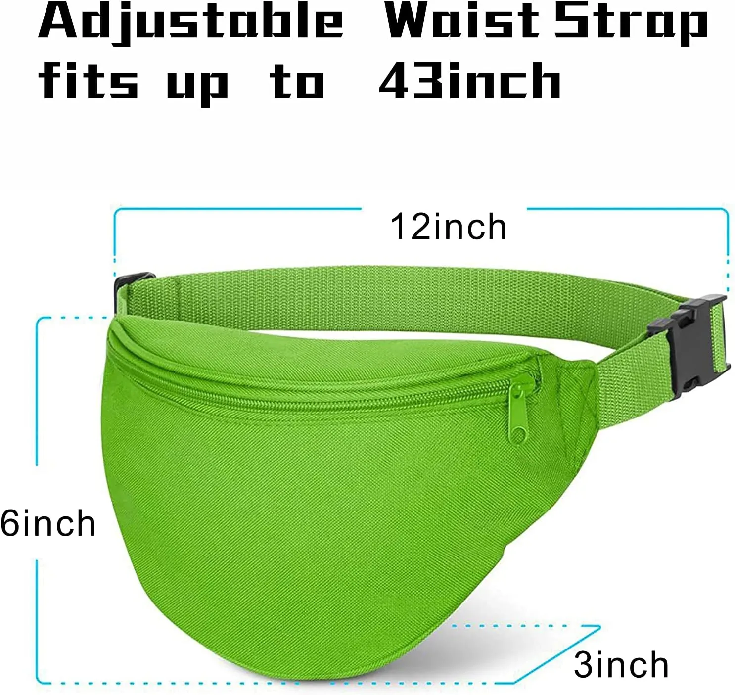 Fanny Pack, AirBuyW Women Men Quick Release Adjustable Strap Travel Sport Running Cute Fashion Fanny Pack Bag, Neon Green