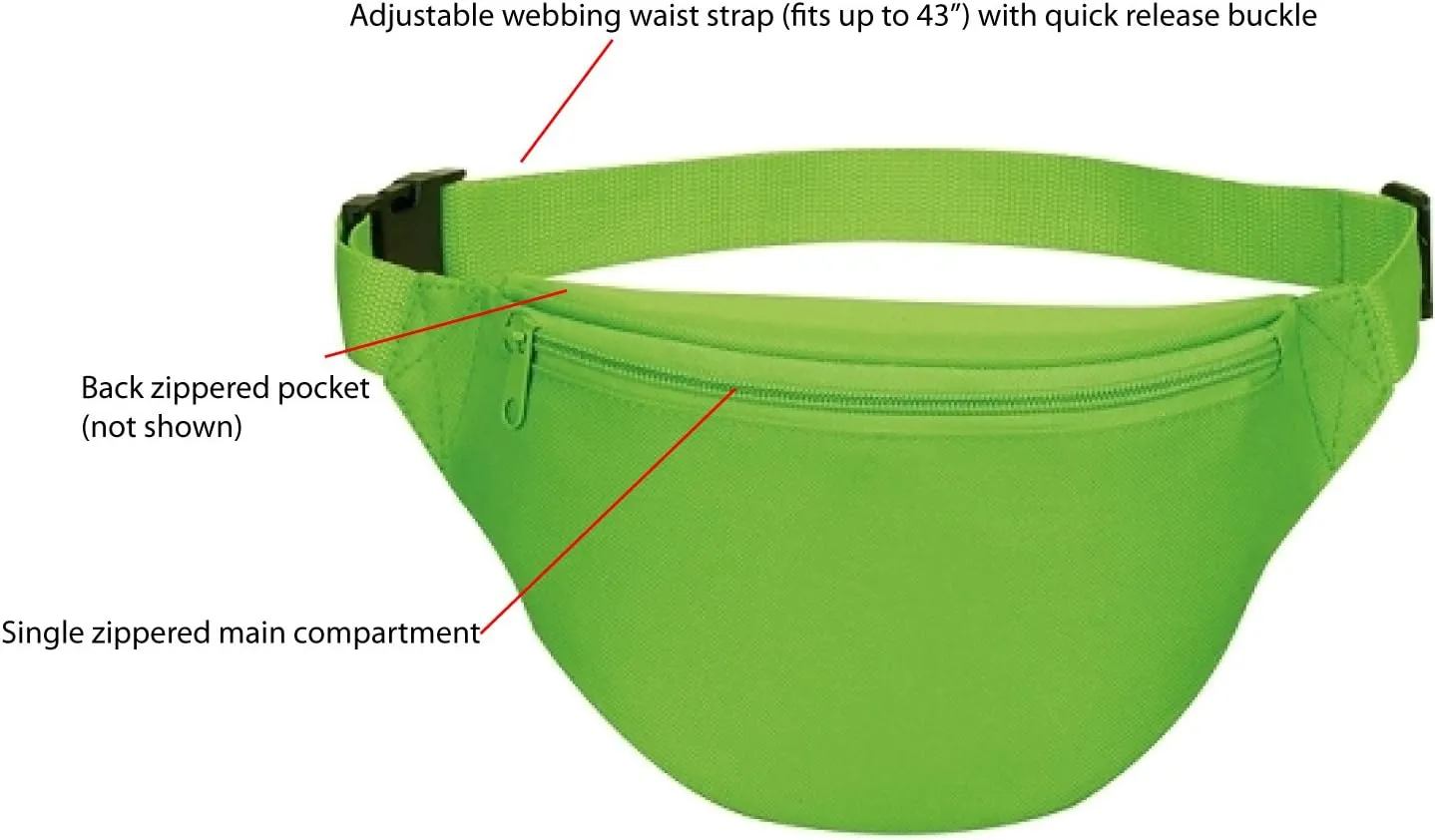 Fanny Pack, AirBuyW Women Men Quick Release Adjustable Strap Travel Sport Running Cute Fashion Fanny Pack Bag, Neon Green