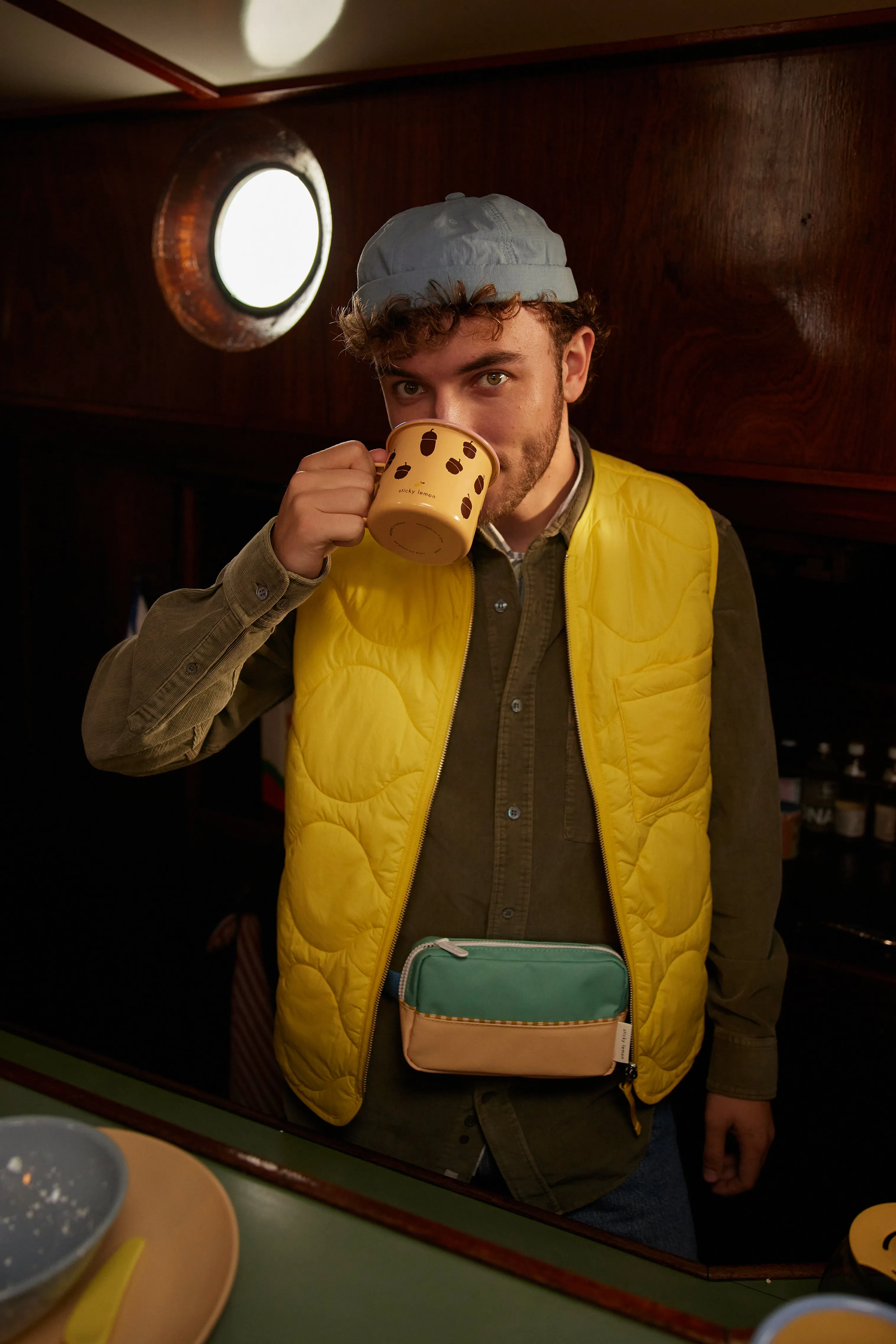 Fanny pack | colourblocking | aquatic green   sandy yellow