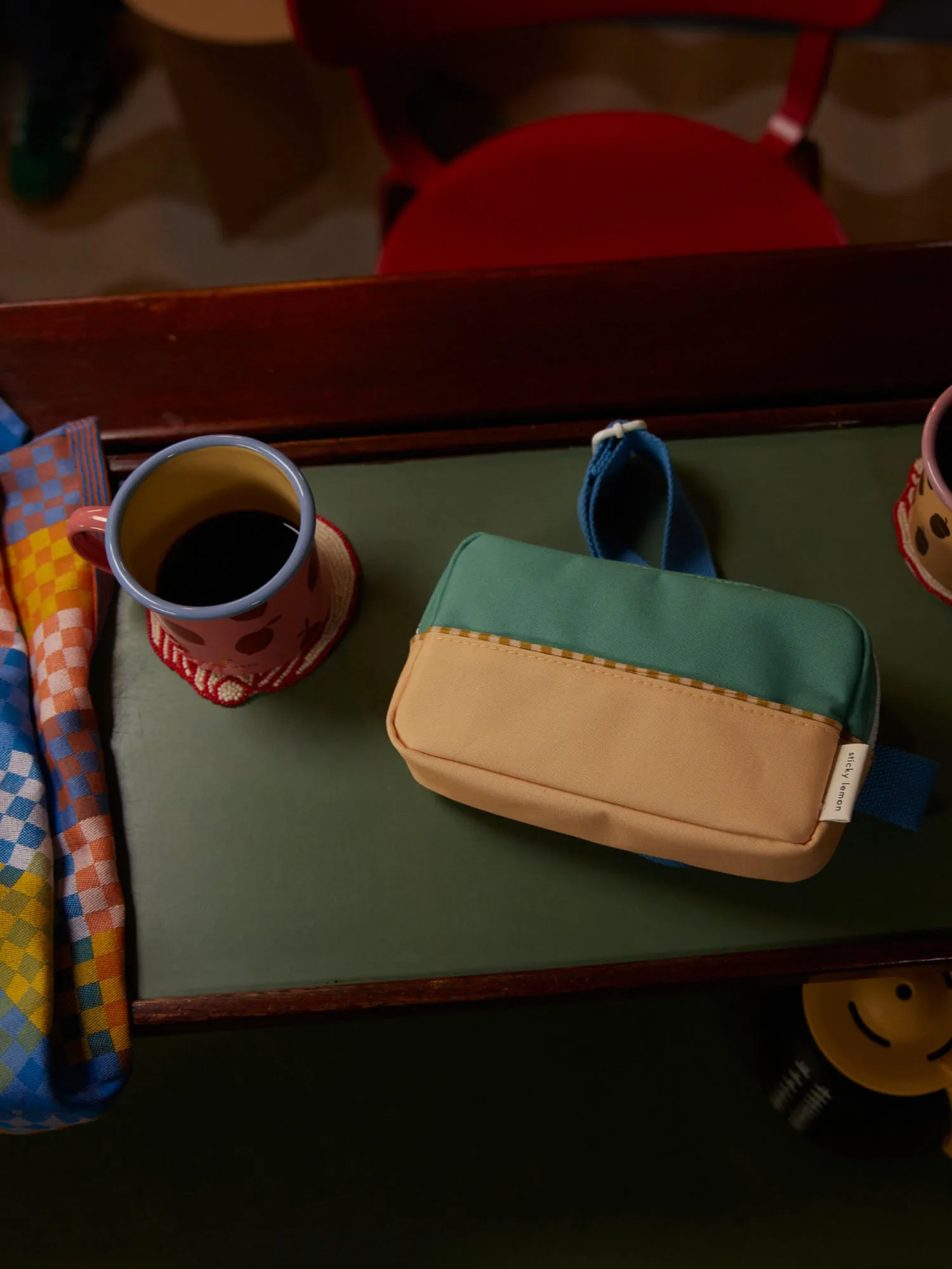 Fanny pack | colourblocking | aquatic green   sandy yellow