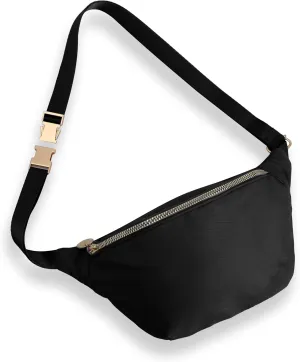 Fanny Pack for Women Crossbody Belt Bag with Adjustable Strap, Fashion Waist Pack Bag Bum bag for Traveling Hiking Cycling Running Casual（Black）