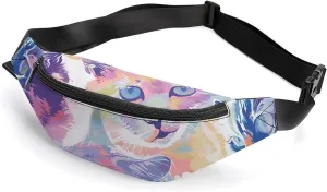 Fanny Pack for Women Men Colorful Cat Head Pattern Waist Pack Adjustable Belt Bag for Workout Running Travelling Casual Waist Bag, 36*15cm, style-2