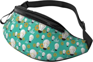 Fanny Pack for Women Men, Stylish Crossbody Bag with Adjustable Shoulder Strap - Light Bulb Pattern gear Belt Bag Waist Bag for Outdoors Travel Sports Running