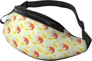 Fanny Pack for Women Men, Stylish Crossbody Bag with Adjustable Shoulder Strap - Shrimp Lemon Slices Belt Bag Waist Bag for Outdoors Travel Sports Running