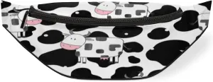 Fanny Pack for Women Men Waist Pack Cartoon Cow Crossbody Bag with Adjustable Straps for Hiking Running Walking Travel Cycling