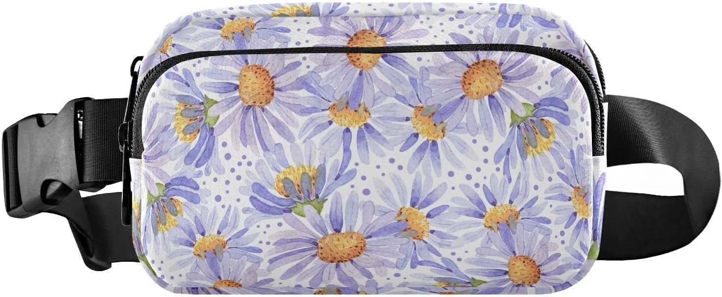 Fanny Pack Waist Bag for Men Women Watercolor Flowers Crossbody Fashion Waist Packs Belt Bag with Adjustable Strap for Traveling, Hiking, Jogging, Cycling