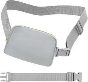 Fanny Pack with Strap Extension for Women and Men Crossbody Bag Belt Bag Bum Bag with Adjustable Strap for Hiking Workout Sports Travel Gifts for Teen Girl Light Grey