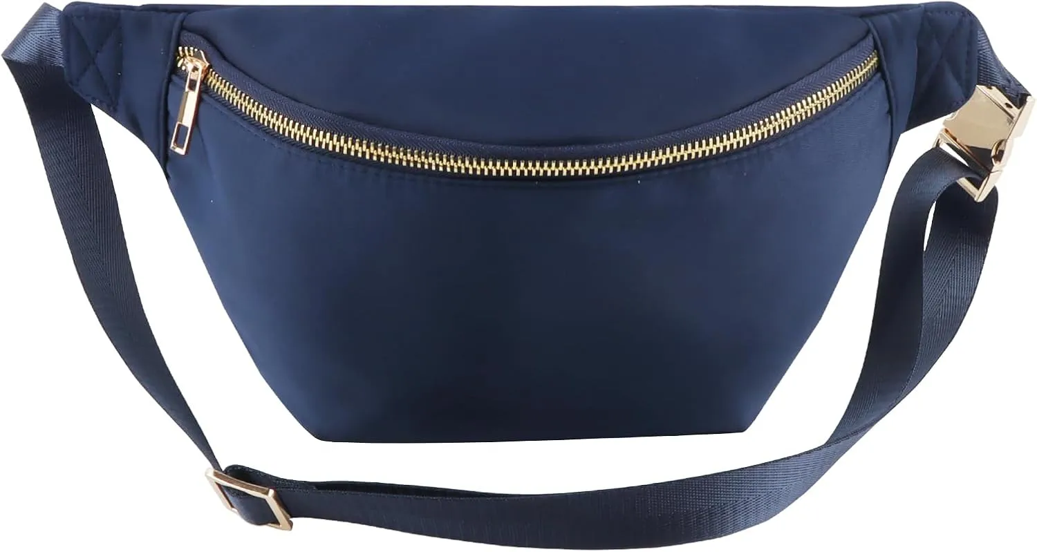 Fanny Packs for Women Belt Bag Fashion Waist Pack for Men Water-resistant Nylon Crossbody Sling Bags for Women (Navy Blue)