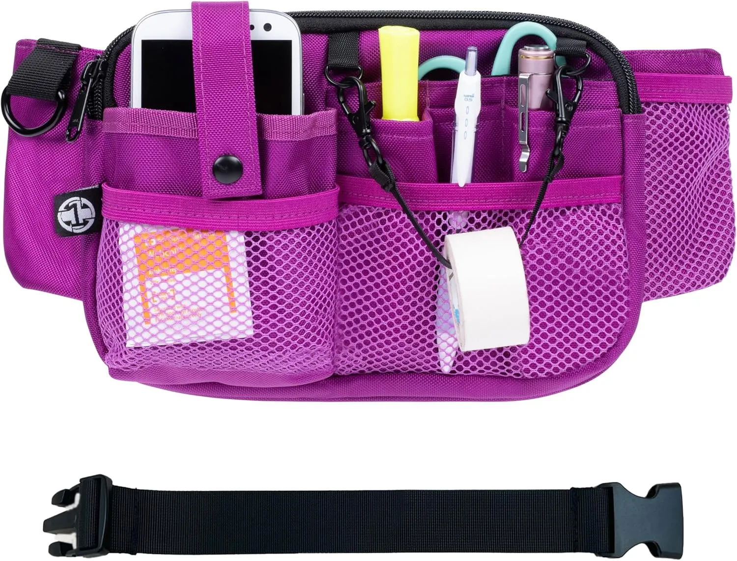First Lifesaver Nurse Fanny Pack with Multi-Compartment and Tape Holder and Extension Strap (Purple)